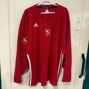 Adidas Wayne Gretzky 99 Hockey School Red Jersey Practice Shirt Large XL‎ P2P 27